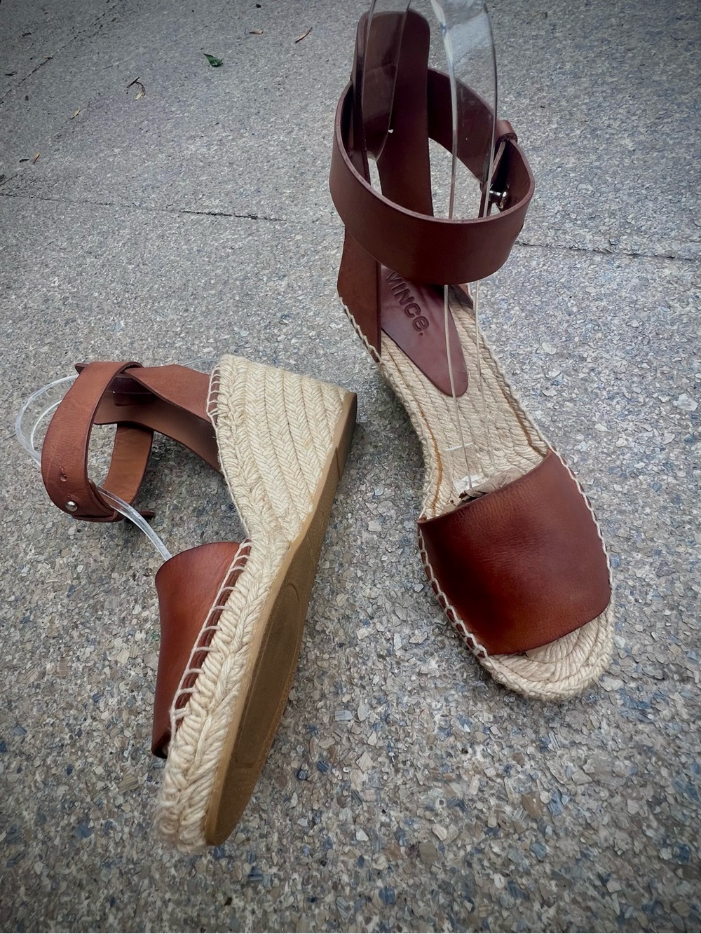VINCE “Simona” Leather Espadrille Wedge Sandal  sz: 39
